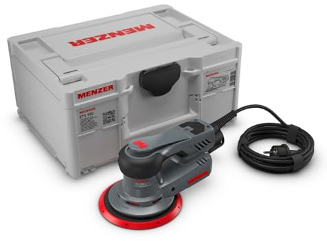 MENZER Exzenterschleifer ETS 150 2.5 (für Feinschliff/Politur) inkl. systainer³, 3 Schleifteller, Schleiftellerschutz, Interfacepad, Schleifscheiben