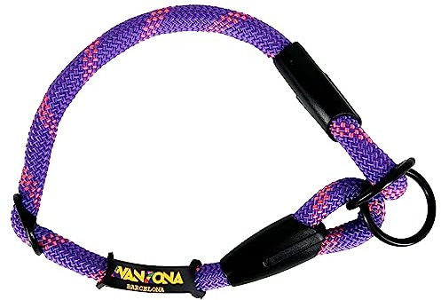 Anti-Zug-Trainingshalsband aus Seil für Hunde. Violett mit Rosa, XXS (≤45CM).