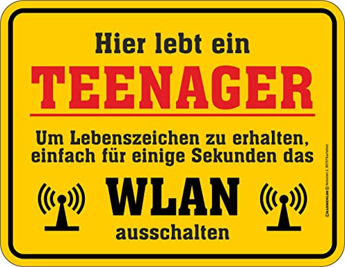 RAHMENLOS Original Rahmenlos Deko-Blechschild für Jugendliche - WLAN