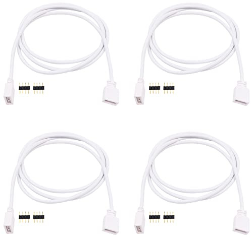 WANGCL 4PCS LED Strip Light Extension Cable 1m - 4pin für RGB 3528 5050 2835 Strip Light & Controller