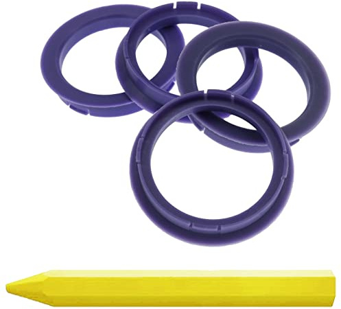 4X Zentrierringe 72,5 x 60,1 mm Lila Felgen Ringe + 1x Reifen Kreide Fett Stift