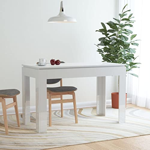 INLIFE Esstisch Hochglanz-Weiß 120x60x76 cm Holzwerkstoff,Weiß,25KG