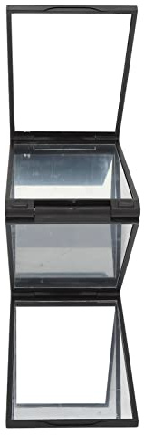 Espejo Plegable Portátil ,Marco de Plástico ,Exquisito Espejo de Mano de 360 ​​grados Y 4 Vías ,Pequeño Expandible para Autocorte de Cabello para Viajes