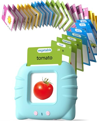 Airbition Talking Flash Cards for Toddlers Ages 1‑4,224 Words English Blue