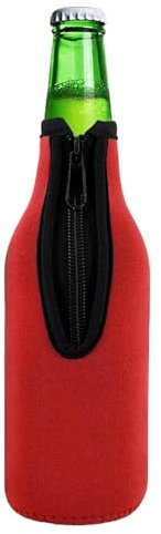 Aislante de manga para botella de cerveza, chaquetas aisladas para botellas, chaqueta de botella con cremallera, funda de soporte para botellas de cerveza, fundas gruesas para botellas de cerveza para