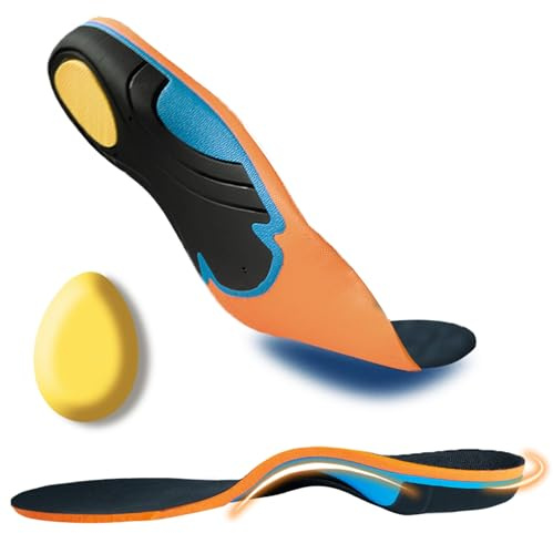 AOBEKOS Plantar Fasciitis Relief Insoles Men Women High Arch Support Shoe Inserts,240+lbs Comfort EVA Orthotics Insert Absorb Shock Work Boot Shoe Insole for Flat Feet, Pronation, Heel & Foot Pain