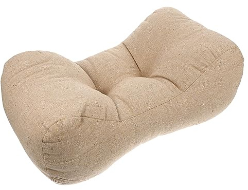 Operitacx Almohada Lumbar para Silla Oficina y Coche Soporte Ergonómico para Cintura Cojín Respaldo Beige
