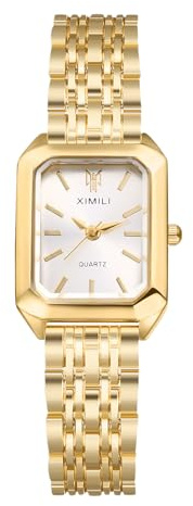 Oidea Montre carrée pour femmes : élégante montre-bracelet rectangulaire à cadran à barres graduées analogique quartz, bracelet détachable, montres décontractées business habillées pour dames