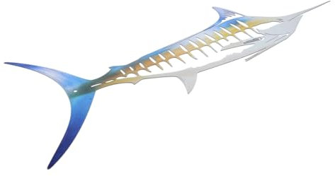 GAROZATION Metallfisch Wanddekoration Für Innen Und Außenbereich Kreatives Fischornament Für Garten Wohnzimmer Und Bad Einzigartiges Design