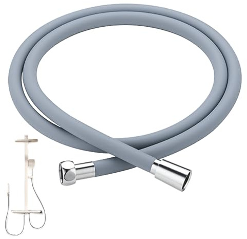 Brauseschlauch 1,5m, Duschrohr Anti Knick Silikon Brauseschläuche mit Anschluss G1/2 Alle Messing Bidet Schlauch Universal Brauseschlauch für Badewannenarmaturen Ersatz