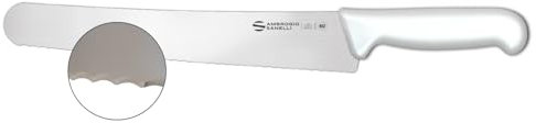 Ambrogio Sanelli, Linea Supra, Coltello Panettiere per Pasticceria e Panificazione con Lama Soft da 26 cm in Acciaio Inox, Impugnatura in SEBS Pratica ed Ergonomica, Certificato NSF, Made in Italy
