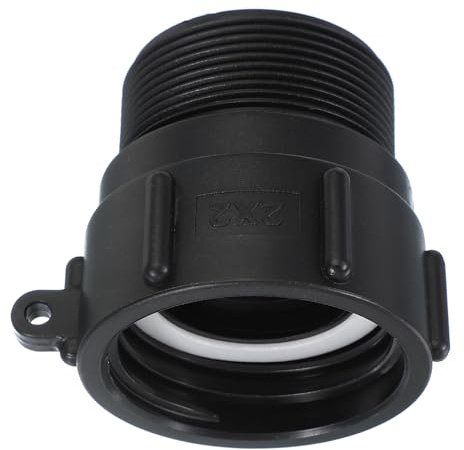 PATIKIL 275-330 IBC Tote Schlauchadapter 1 Stück 2-3/8 Gewinde x 2 Schlauch Lebensmittelablaufadapter Für Gartenschlauchverbinder Schwarz