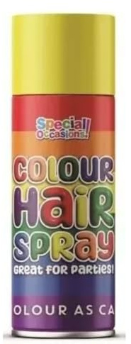 Temporary Rainbow Hair Spray 200ml – Washable Coloured Hair Spray for Party Halloween Cosplay & Festivals – Easy to Apply & Remove Fun Vibrant Shades for All Hair Types (Yellow)