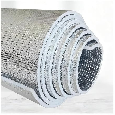 Rotolo di isolamento termico, strato in cotone insonorizzato e pellicola riflettente per finestre, pavimenti e furgoni, 800 cm x 3 cm, riscaldamento efficiente e risparmio energetico