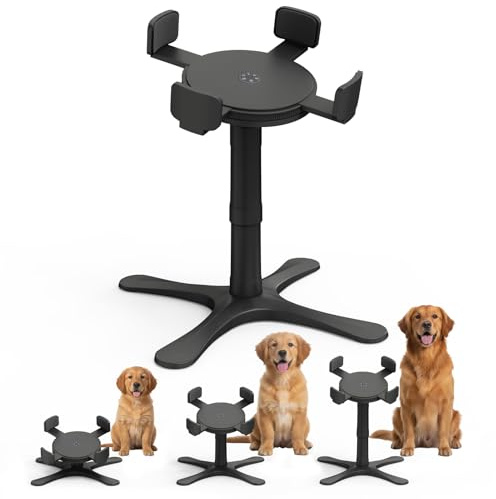 TUFFYUKI Gamelle Chien Surélevée avec 3 Hauteurs Réglables (14/24/33 cm),Support de Gamelle Inclinable 15° pour Petits, Moyens et Grands Chiens – Largeur Ajustable Universelle,Ergonomique et Stable.