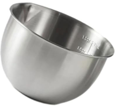 susiodeu Bol mélangeur, bol de service, accessoire de pâtisserie et ustensiles cuisine, outil cuisine Robustesse l'acier, construction légère, mélangeur facile à utiliser, Argent, 4500 ml