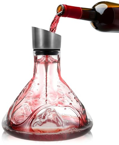 Weinkaraffe 2 In 1 Wein Dekanter mit Integriertem Weindekanter 1500ML Rotweinkaraffe für Festessen Hochzeitsbankette(A)