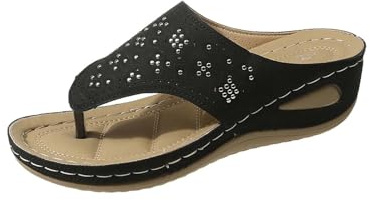Sandalias con separador de dedos para mujer, sandalias de cuña para playa, sandalias ortopédicas para mujer, sandalias de hallux pantuflas lavables, suela de plataforma antideslizante, sandalias