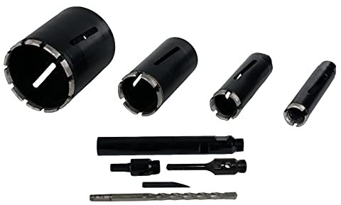 SDT 4pc.Dry Laser Welded Diamond Masonry Core Drill Bit Kit 1.5 2 3 5 Hex SDS Case by Steel Dragon Tools