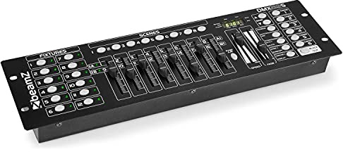 beamz DMX192S Controller di illuminazione a 192 canali DJ Disco DMX Console per illuminazione palcoscenico, controllo musicale con memorie di inseguimento e archiviazione scena, connessione XLR a 3