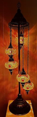 Mosaiklampe Mosaik - Stehleuchte L Tischlampe Stehlampe orientalische lampe Orange/Samarkand-Lights