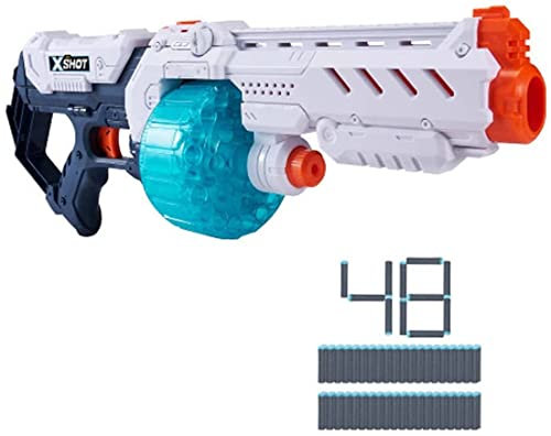 XSHOT Excel Turbo Fire Schaumstoffdart-Blaster mit Slam Fire, automatisch rotierende Trommel, (48 Darts)