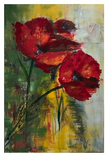 große Mohnblumen abstrakt 70x100 großes original Acrylgemälde