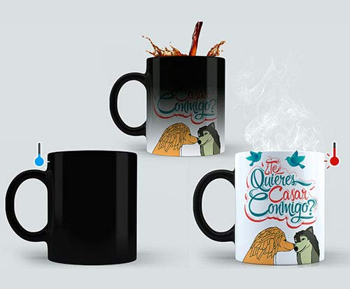 Taza Mágica Personalizada Con Foto y Texto - Cerámica, Muestra Tu Diseño al Calentarse - Regalo Original