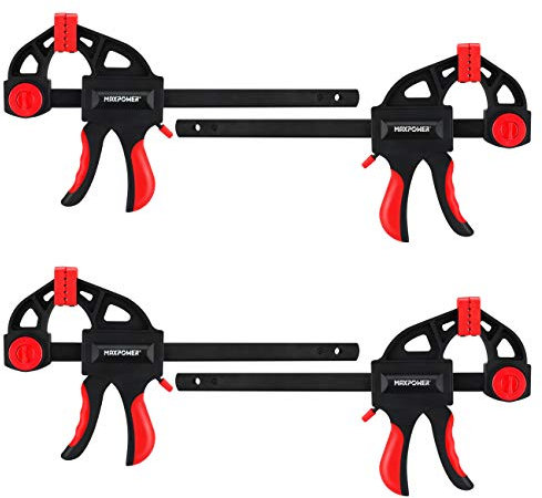 MAXPOWER 4-Piece Clamp Clamp Range 150 mm Quick Clamp Ratchet Clamp – Maximum Tightening Force 100 kg