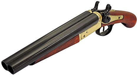 Denix Goldfarbenes Deko Schrotgewehr-Pistole Wyatt Earps USA 1881 Lauf klappbar