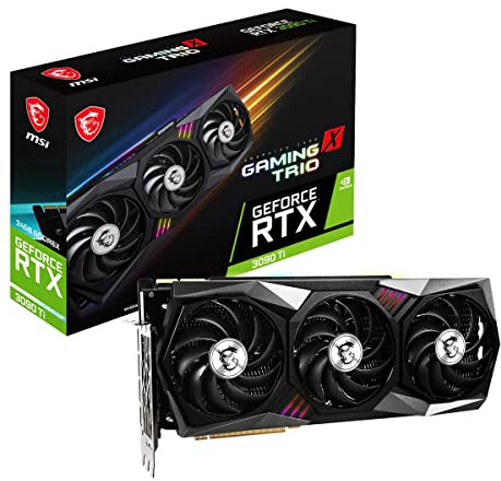 MSI Gaming GeForce RTX 3090 Ti 24GB GDRR6X 384-Bit HDMI/DP Nvlink Tri-Frozr Ampere Architecture OC Graphics Card (RTX 3090 Ti Gaming X Trio 24G)