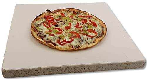 Pizzastein Pizzaplatte 40 x 40 x 3 cm und kleiner Backofenplatte Brotbackplatte Brotbackplatte Flammkuchen Varianten aus Speicherschamotte (40 x 40 x 3)