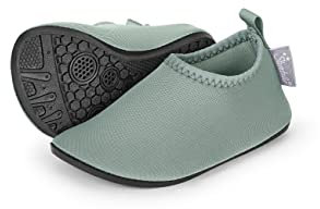 Sterntaler Badeschuhe Uni – Baby Aquaschuhe – Unisex Strand Slipper mit flexibler Sohle – schnelltrocknend & leicht - Ideal für Strand & Schwimmbad - Kinder Bademode – Farbe mattgrün, Größe 24