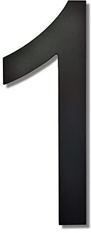 Ywonoby Numéro de maison extérieur, 200mm grand numéro de maison extérieure flottant 3D moderne - résistant aux intempéries et facile à installer - en acrylique de haute qualité, numéro noir mat (1)