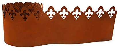 UNUS Garden Rasenkante Metall Rostoptik Ornamentoptik Beeteinfassung Rost Beetumrandung 21x500cm