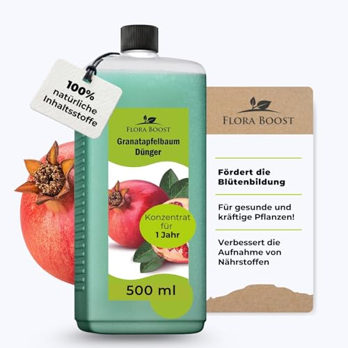 Flora Boost Granatapfelbaum Dünger 500ml, Flüssigdünger | 100% natürlicher Pflanzendünger für bis zu 100L Gießwasser. Obstbaum Dünger für Granatapfel Pflanzen
