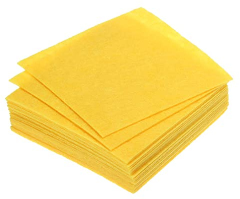PATIKIL 21 Stück Weiche Filzblätter Selbstklebende Stoff Bastel Blätter Filzbasteln Gelb 4 Zoll x 4 Zoll für DIY Hobby Dekoration