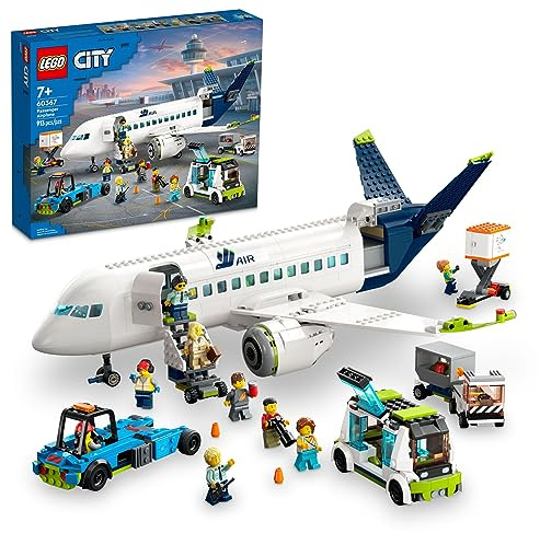 LEGO City Passenger Airplane Toy - Building Set for Boys & Girls, Ages 7+ - Educational Gift for Kids - W/Buildable Vehicle Toys & 9 Minifigures - 60367