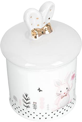 Happyyami Pot à Thé Céramique Motif Lapin Boîte à Thé Pot Hermétique Couvercle Design Élégant