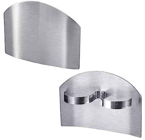 Westmark 2x Fingerschutz/Schneidhilfe, mit je 2 Schlaufen, zum Schneiden und Hacken, Rostfreier EdelstahlSilber, 10712270