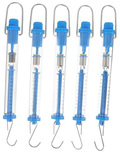 Baluue Federwaage 5 Stück Hängende Rohrfederwaage Mit Zwei Skalen (g N) Transparentes Design Für Wissenschaftliche Experimente Mit Haken Für Einfaches Aufhängen Und Langlebig