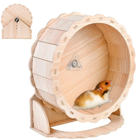 Nizirioo hamsterhjul, 26 cm balanscykel hamstrar, tyst hamster leksak av trä balanscykel rolig hamstercykel tyst hamsterhjul för hamster racingmöss chinchillor eller andra små djur