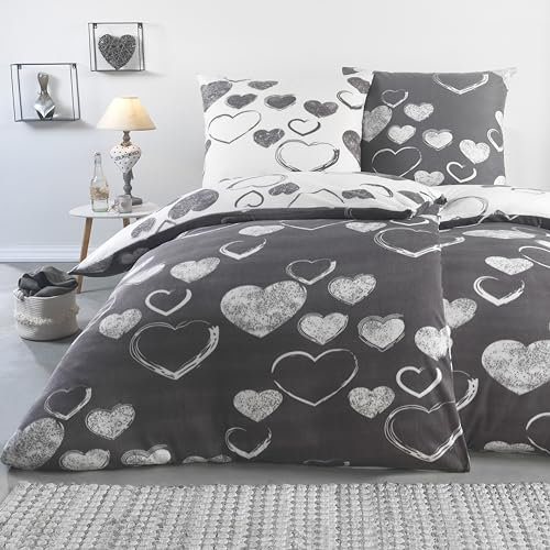 BaSaTex Flausch Fleece Winter Bettwäsche Set 4 teilig | 100% Mikrofaser Plüsch | 2X 135x200 + 2X 80x80 cm | Design 06