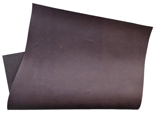 HAPPER STUDIO Piel de vacuno de 2 mm de grosor, acabado pull-up, Crazy Horse. Hojas de cuero genuino para manualidades. (1, Chocolate Marrón, A5 (148 x 210 mm))