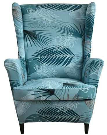 EBETA Ohrensesselberzug 2-Teilig Sesselüberwürfe Sesselhussen, Elastisch Sofa Armlehnenbezüge Schonbezug Hussen für Lesesessel, Relaxsessel mit Sitzbezug (Pinellia ternata)