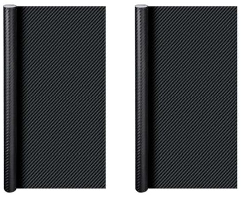 Acan Tradineur - Pack de 2 Rollos de película Decorativa para Coche, lámina, Cinta autoadhesiva, Film, Fibra Carbono, Tuning, Vinilo, Impermeable (Negro - 35 x 50 cm)