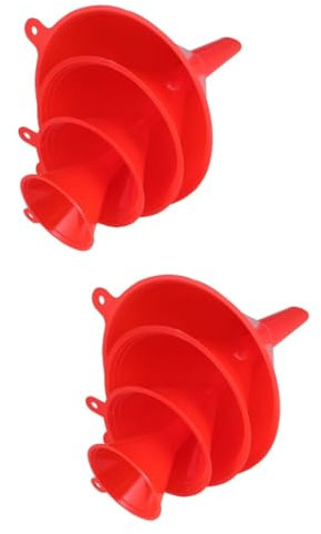 Amosfun 4 Set imbuto da cucina piccolo imbuto liquido i liquidi i di laboratorio o da laboratorio mini i o per il rifornimento di carburante o per auto rosso
