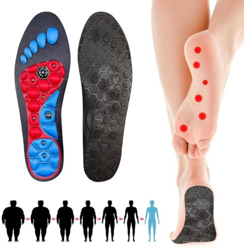 PEVRUAY Semelle Magnetique,Semelles D'acupression,Semelles Orthopédiques Pour Hommes et Femmes,Semelle Pied Plat,Semelle Gel,Semelles Chaussures Confort(40-43, M)