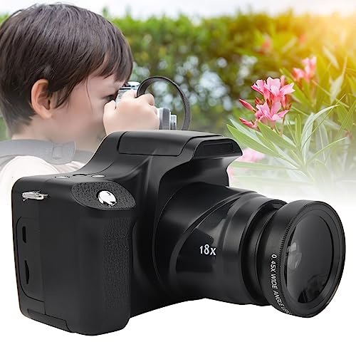 Sustvita Appareil photo reflex numérique, 3.0 en écran LCD Appareil photo portable, téléobjectif haute définition zoom 18x, capteur 24 MP, enregistrement vidéo HD complet (édition standard + miroir