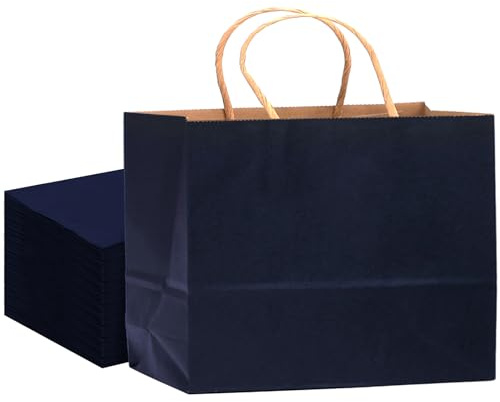 Gcardist 16PCS Papier-Geschenk-Taschen mit Griffen Bulk 32x25x11cm Blau Taschen mehrere Verwendungen (13x4.5x10,breit groß)